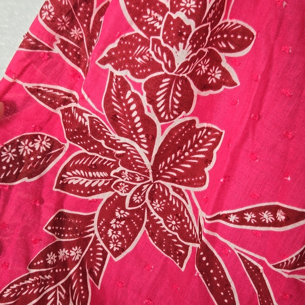 Lush | NWT Bright Pink Cotton Tie Front Top And Mini Skirt Set Size Medium - Picture 8 of 16
